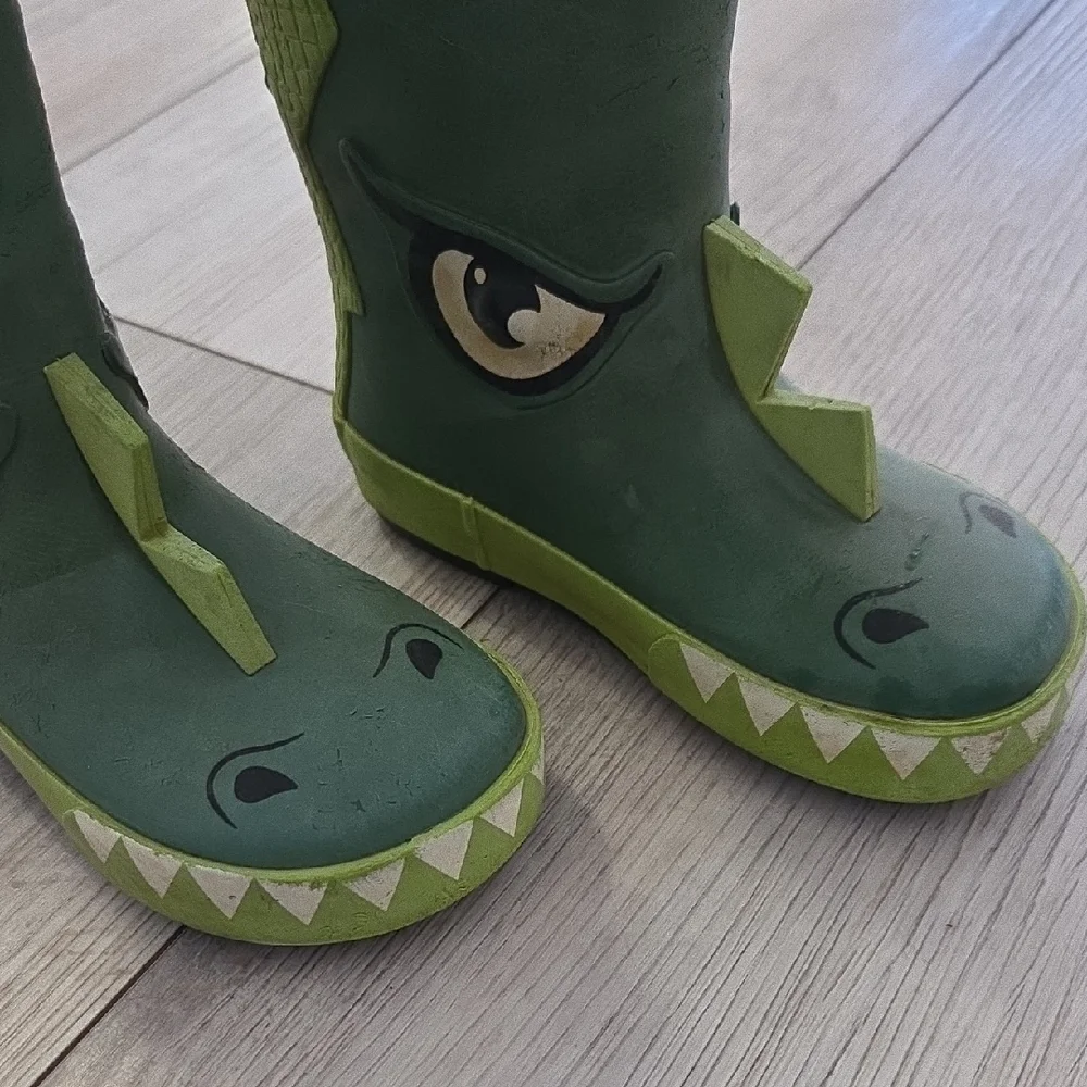 Green Dinosaur Rain Boots for Kids